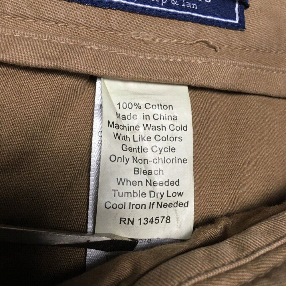 Vineyard Vines Mens‎ Slim Fit Breaker Pants size 34x34 Brown Flat Front Stretch - Picture 16 of 16